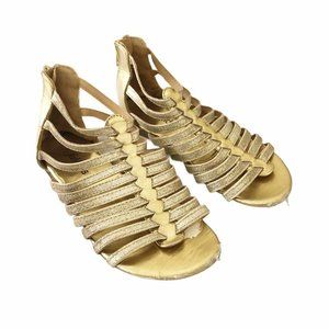 Fab Kids Gold Strappy Gladiator Sandals Size 13